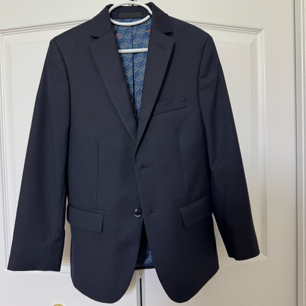 Size 10 Navy Blazer TALLIA Kids' Sport Coat with Notched Lapels, Size 10